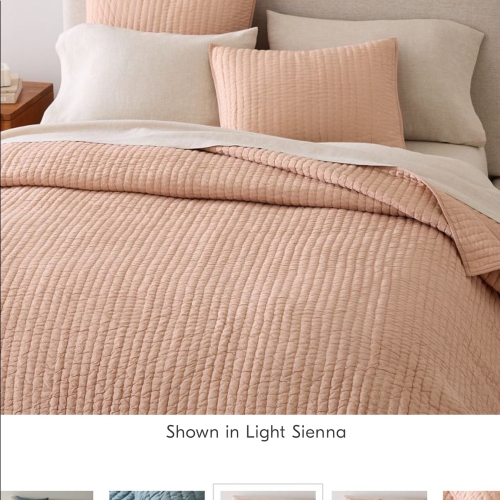 West Elm King Quilt and Euro Shams